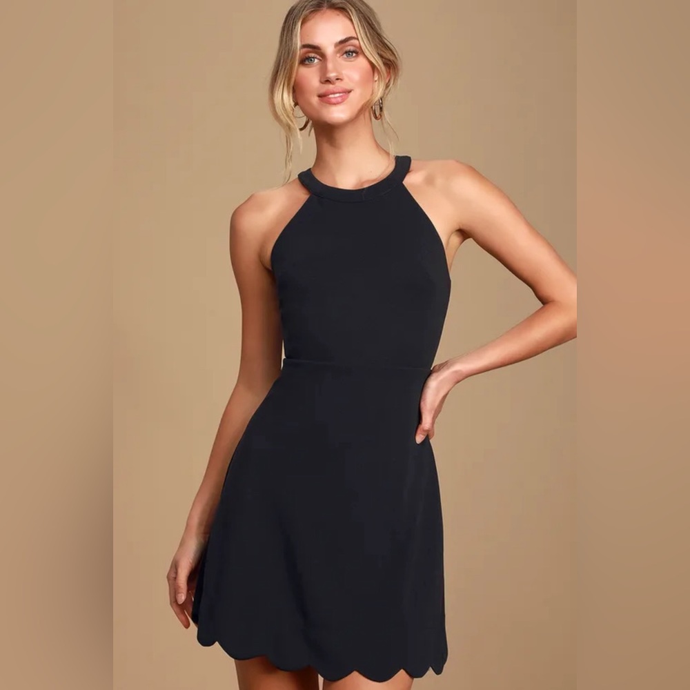 Lulu’s Mamacita Black Halter Skater Dress - XL